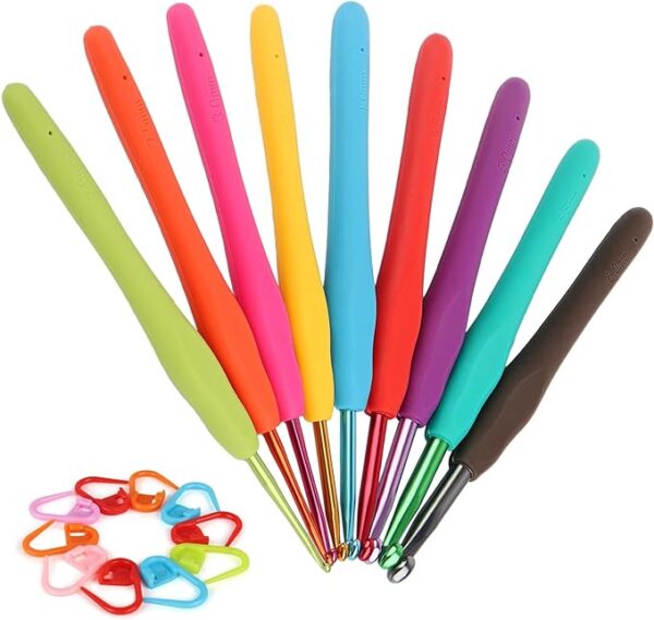 Crochet Hooks Ergonomic Soft Grip 2mm-6mm Metal