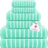 Ecstatic 6-Piece Towel Set – Egyptian Cotton, 600 GSM, Aqua Blue - Image 5