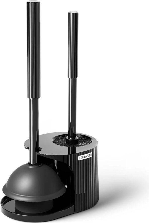 2-in-1 Toilet Plunger and Brush Set – Extended Handle, Bathroom Cleaning Combo
