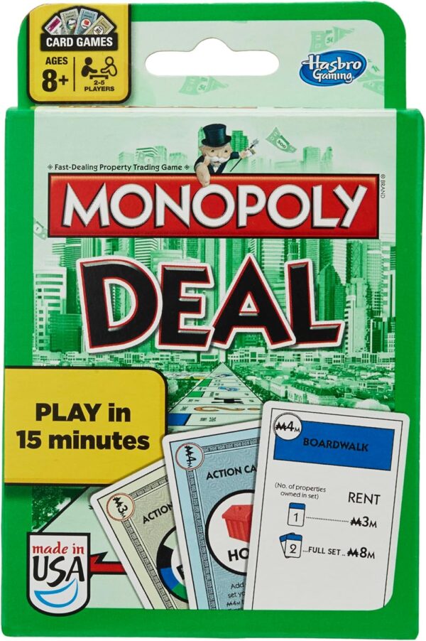 Monopoly Deal – Fast Card Game for Kids & Families, 2–5 Players, Ages 8+