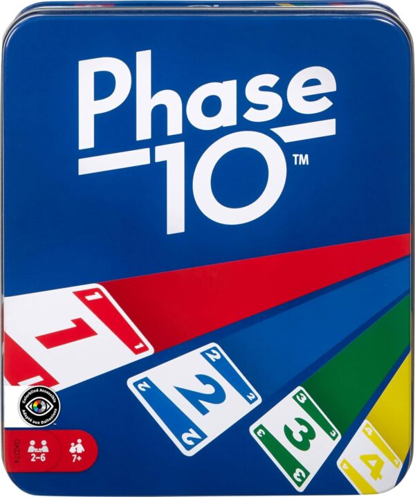 Phase 10 Card Game – Rummy-Style Fun for Kids, Adults & Families with Storage Tin