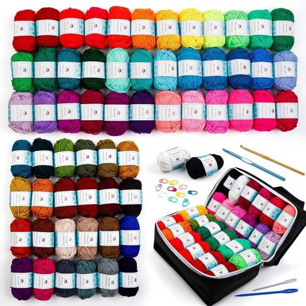62 Acrylic Yarn Perfect Beginner Kit for for Adults Kids