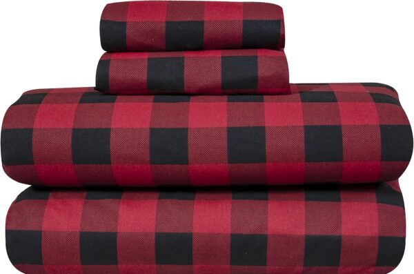 4-Piece 100% Cotton Flannel Queen Sheet Set
