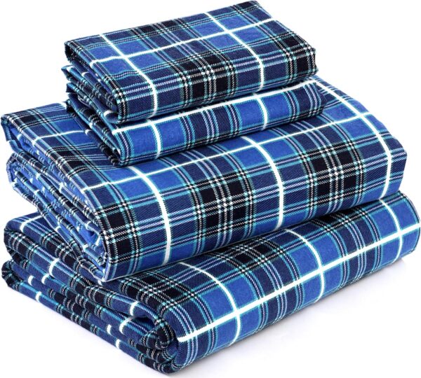 Full Size Flannel Sheets – 100% Cotton, Double Brushed, 16" Deep Pockets