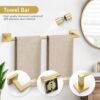 5-Piece Brushed Gold Bathroom Hardware Set – SUS304 Stainless Steel, Wall Mounted - Image 6