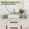 5-Piece Green Glass Bathroom Set – Soap Dispenser, Dish, Toothbrush Holder & More - Image 6