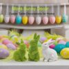 2pcs Flocked Moss Bunny Figurines – Small Resin Rabbits for Easter Table Decor - Image 3