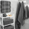 Soft Linen 4-Piece Bath Towel Set, 27"x54", 100% Turkish Cotton, Dark Gray - Image 6