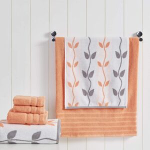 Modern Threads 6-Piece Organic Vines Towel Set – Coral