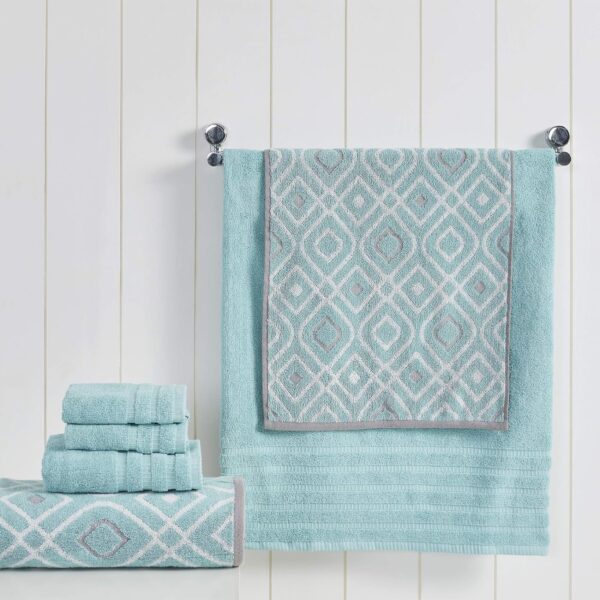 Modern Threads Oxford 6-Piece Yarn Dyed Towel Set – Aqua