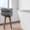 Tens Towels 4-Pack Extra Large Bath Towels, 30"x60", 100% Cotton, Dark Grey - Image 4