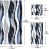 3-Piece Striped Bath Towel Set – Blue, Black, Grey & White - Image 3