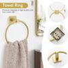 5-Piece Brushed Gold Bathroom Hardware Set – SUS304 Stainless Steel, Wall Mounted - Image 5