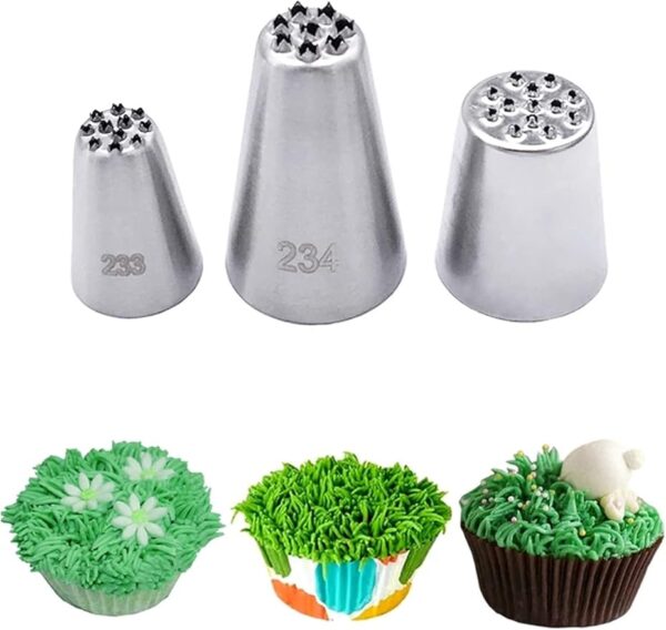 3-Piece Grass Piping Tip Set for Cake Decorating
