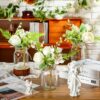 10 Set Mason Jar Table Centerpiece with Flower - Image 3