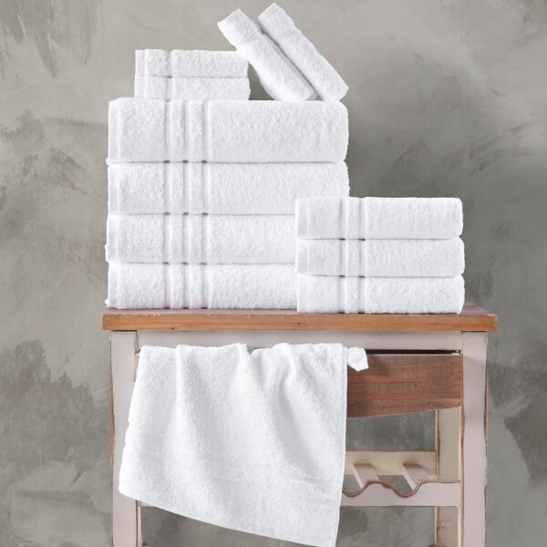 White Bath Towels 4-Pack, 27"x54", 100% Turkish Cotton, Soft & Quick-Drying