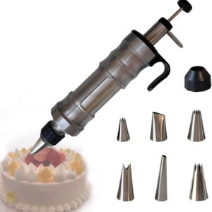 Dessert Decorating Piping Syringe Set with 6 Nozzles for Cake & Cupcake Decorating