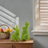 2pcs Flocked Moss Bunny Figurines – Small Resin Rabbits for Easter Table Decor - Image 5