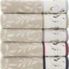 Madison Park Serene 6-Piece 100% Cotton Bath Towel Set – Embroidered Floral, 600 GSM, Green - Image 2