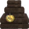 Cotton Paradise 6-Piece Towel Set – 100% Turkish Cotton, Soft & Absorbent, Brown - Image 2