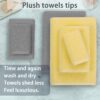 6-Piece Bathroom Towel Set – 100% Cotton, Soft, Quick Dry, Grey & Yellow, with Hanging Loops - Image 2