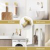 5-Piece Brushed Gold Bathroom Hardware Set – SUS304 Stainless Steel, Wall Mounted - Image 3