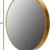 24" Round Wall Mirror, Shatterproof Glass with Aluminum Alloy Frame – Gold - Image 2