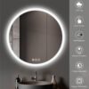 28" Round LED Bathroom Mirror, 3-Color, Anti-Fog, Dimmable, Wall Mounted with Touch Button - Image 5