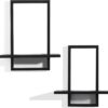 Set of 2 Square Floating Shelves - Black Framed Wood Plant Holders, Modern Chic Wall Décor for Living Room, Bedroom, Office - Image 5