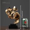 Couples Kiss Sculpture – Gold Abstract Resin Figurine for Desk, Bookshelf, or Living Room Décor - Image 3