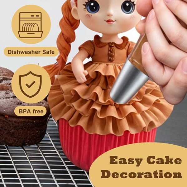 7-Piece Pleated Skirt Piping Tips Set for Cake & Cupcake Decorating