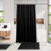 20-Piece Bathroom Accessories Set – Black Shower Curtain, Toilet Brush, Trash Can, Soap Dispenser - Image 3