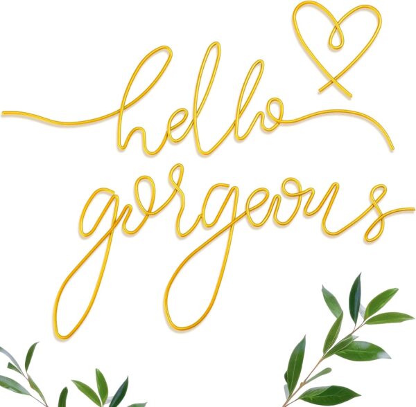 "Hello Gorgeous" Gold Metal Wall Art - Minimalist Décor for Living Room, Bedroom, Office
