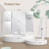 Vanity Makeup Mirror with Lights, 2X/3X/10X Magnification, Trifold Touch Control – White - Image 2