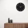8-Inch Modern Wall Clock – Silent, Battery Operated, Black & Gold - Image 2
