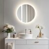 24" Round LED Bathroom Mirror, 3-Color, Dimmable, Memory, Backlit - Image 3