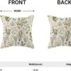 Spring Pillow Covers 18x18, Set of 2 – Sage Green Wildflower Linen Cushion Cases for Sofa, Couch, Bed - Image 6