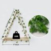 Set of 2 Artificial Ivy LED-Strip Macramé Shelves - Wood Hanging Plant Décor for Bedroom, Bathroom, Living Room - Image 2