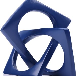 Modern Navy Blue Knot Sculpture – Geometric Tabletop Decor for Home or Office
