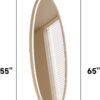55" x 18.5" Oval Full Length Mirror with Black Stand – Flannel-Wrapped Frame - Image 5