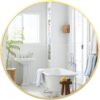 24" Gold Circle Mirror, HD Round Bathroom Wall Mirror with Matte Metal Frame – Easy Install - Image 2