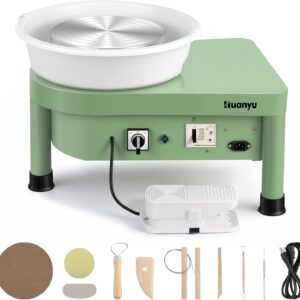 Pottery Wheel Machine 25cm/10" with Foot Pedal, Electric Ceramic Wheel with Detachable Basin for Beginners and Adults