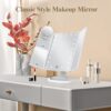 Vanity Makeup Mirror with Lights, 2X/3X/10X Magnification, Trifold Touch Control – White - Image 6