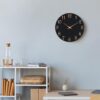 8-Inch Modern Wall Clock – Silent, Battery Operated, Black & Gold - Image 3