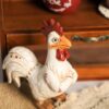 Funny White Rooster Statue – 6" Resin Farm Animal Sculpture for Kitchen & Table Décor - Image 7