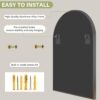 20" x 30" Black Arched Bathroom Mirror – Metal Frame Vanity and Wall Mirror - Image 6