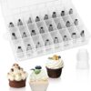 24-Piece Piping Tips Set with Storage Box for Cake Decorating - Image 2