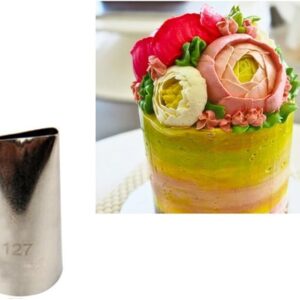 5-Piece Stainless Steel Rose Flower Piping Tips Set for Cake & Cupcake Decorating