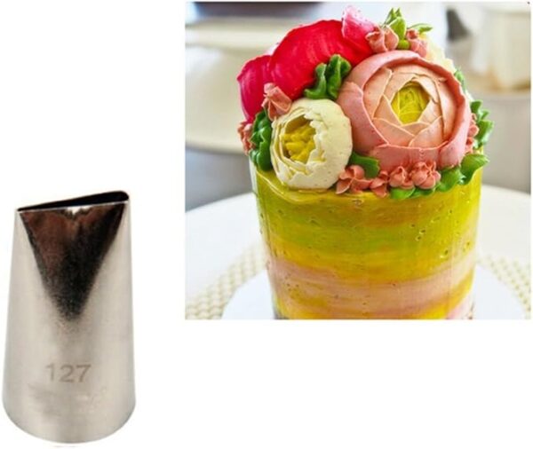 5-Piece Stainless Steel Rose Flower Piping Tips Set for Cake & Cupcake Decorating