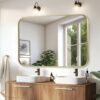 24" x 36" Brushed Gold Rectangle Mirror, Wall-Mounted Vanity Mirror – Horizontal or Vertical - Image 6